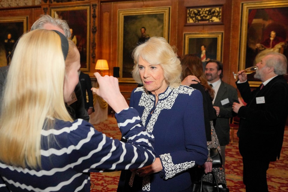 Camilla chatted to visitors who were enjoying their tour around the collection