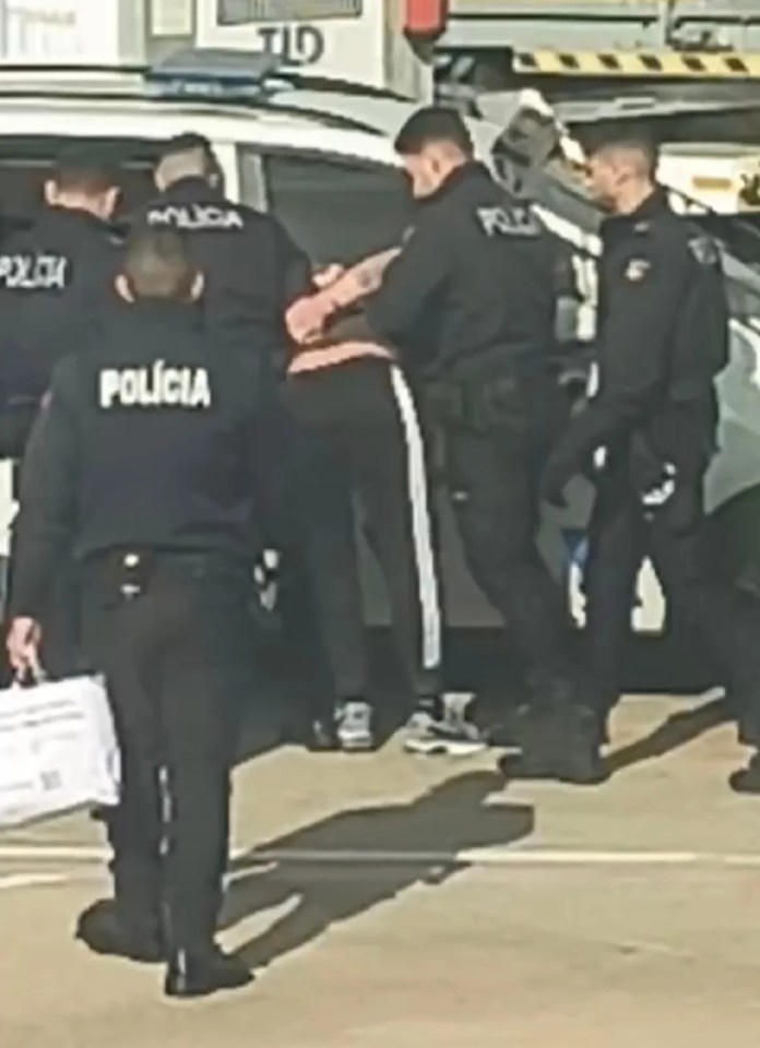 The man was thrown into a police car and charged