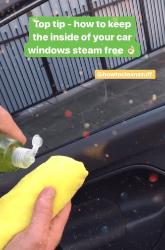 The video starts with an unknown liquid being applied to a sponge