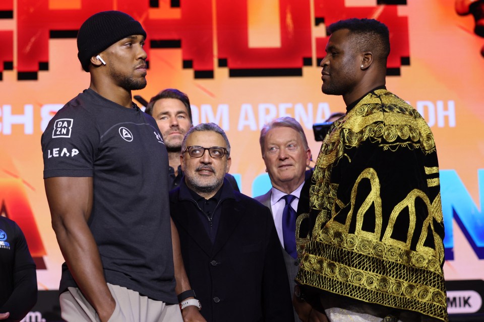 Joshua and Ngannou facing off