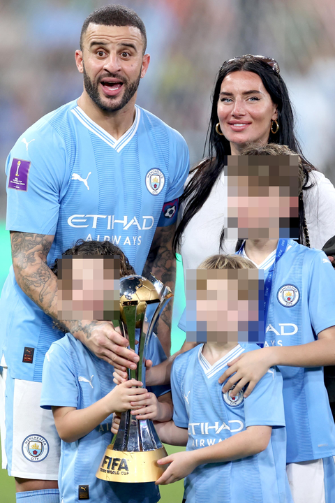 Kyle, Annie and children after City’s triumph in the Club World Cup final in Jeddah last month