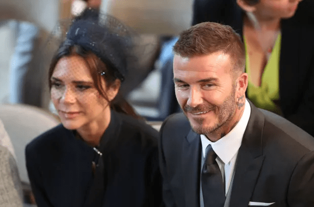 David and Victoria Beckham at Harry and Meghan's wedding