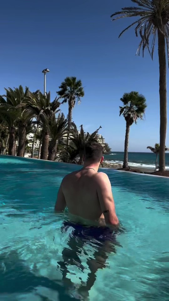 They headed down to the pool for a relaxing cool-down