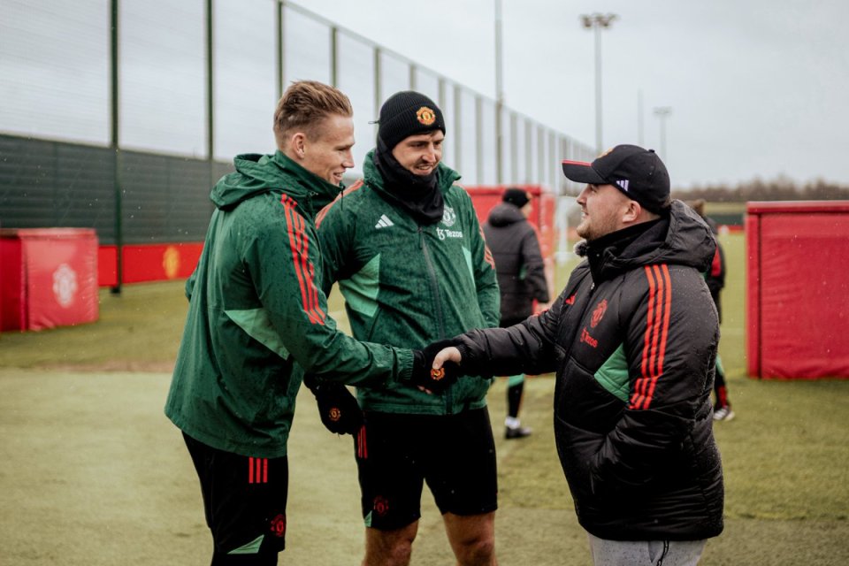 Littler met Man Utd players at the club's training ground