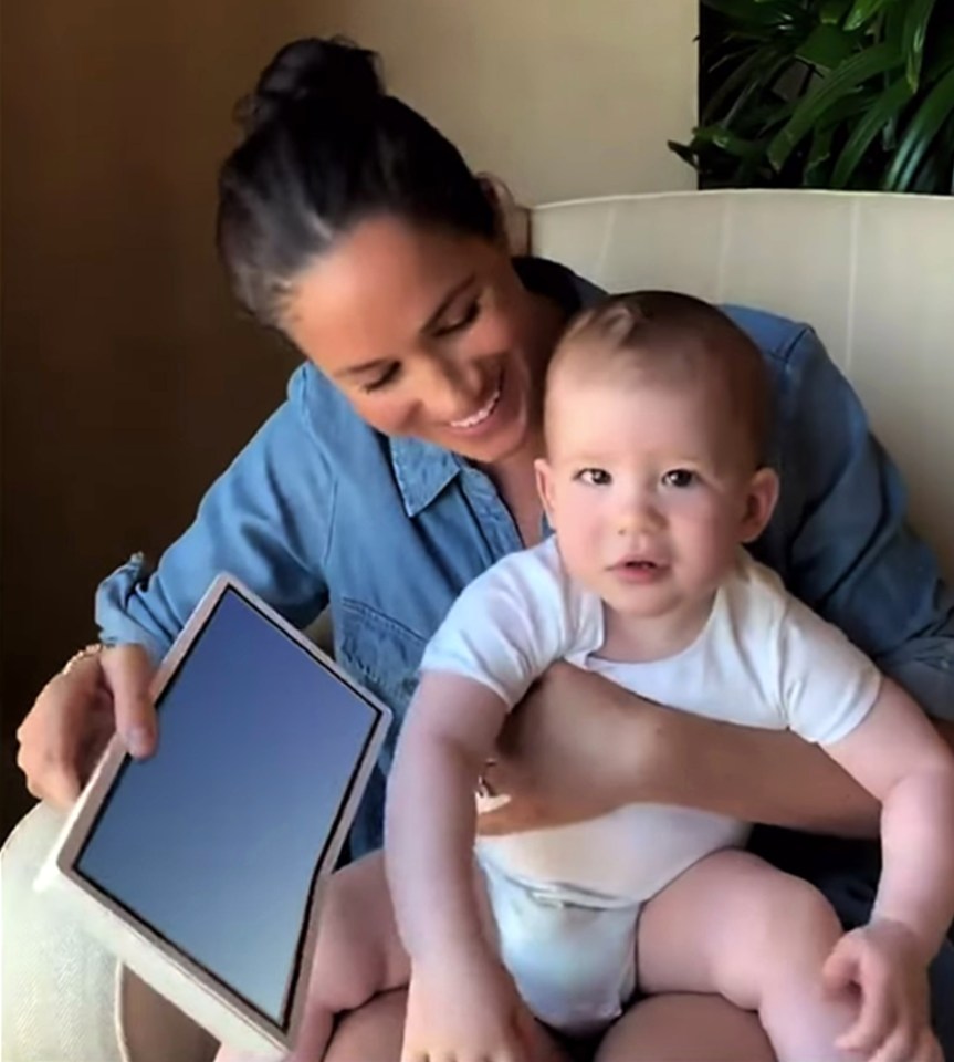 Meghan and Harry live in their £12million mansion with Archie, four, pictured, and Lilibet, two