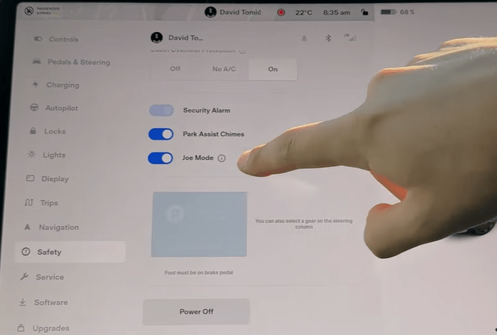 Joe mode reduces the volume of chimes and alerts within the car