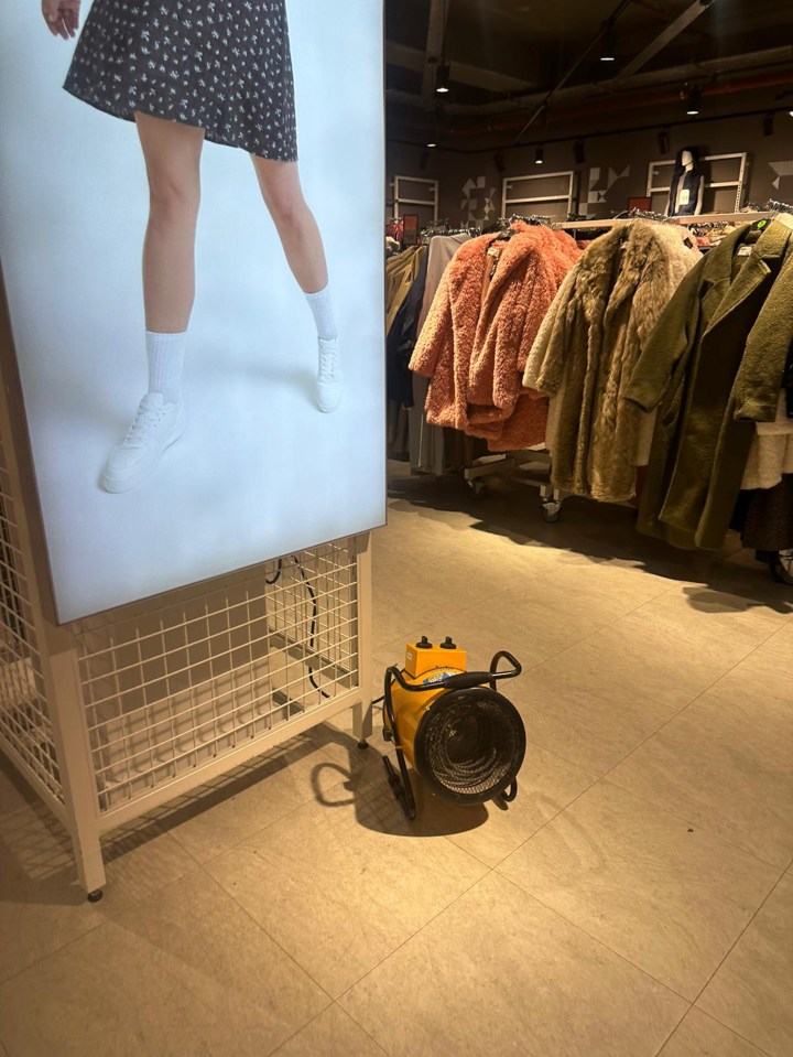 Workers had just one small heater to keep them 'warm'