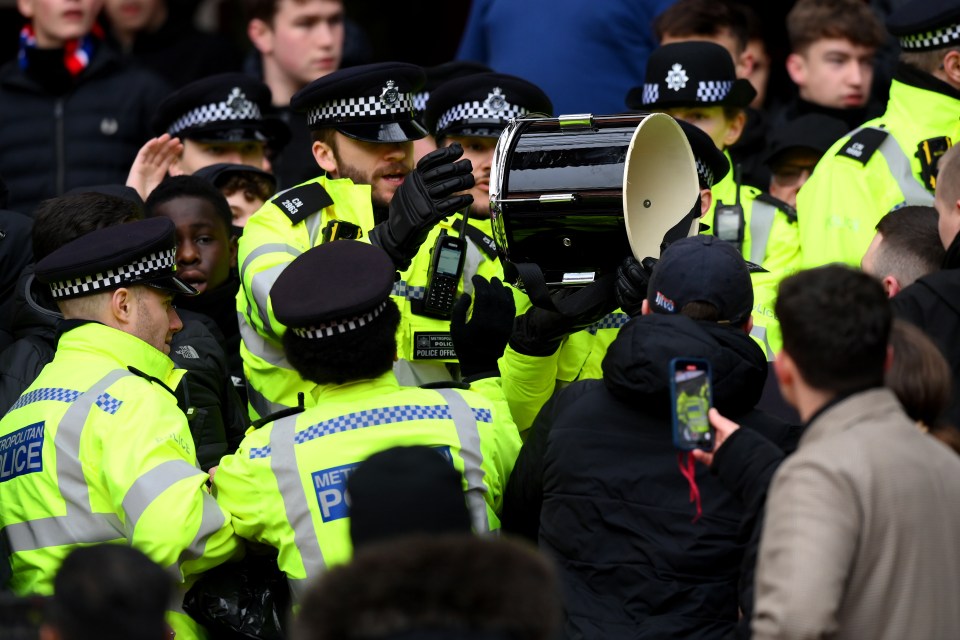 Cops confiscated Palace fans' drum
