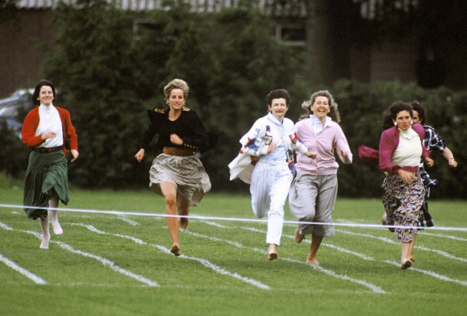 The astonishing moment Princess Diana threw royal protocol aside to compete in the mums' race at Prince Harry's sports day