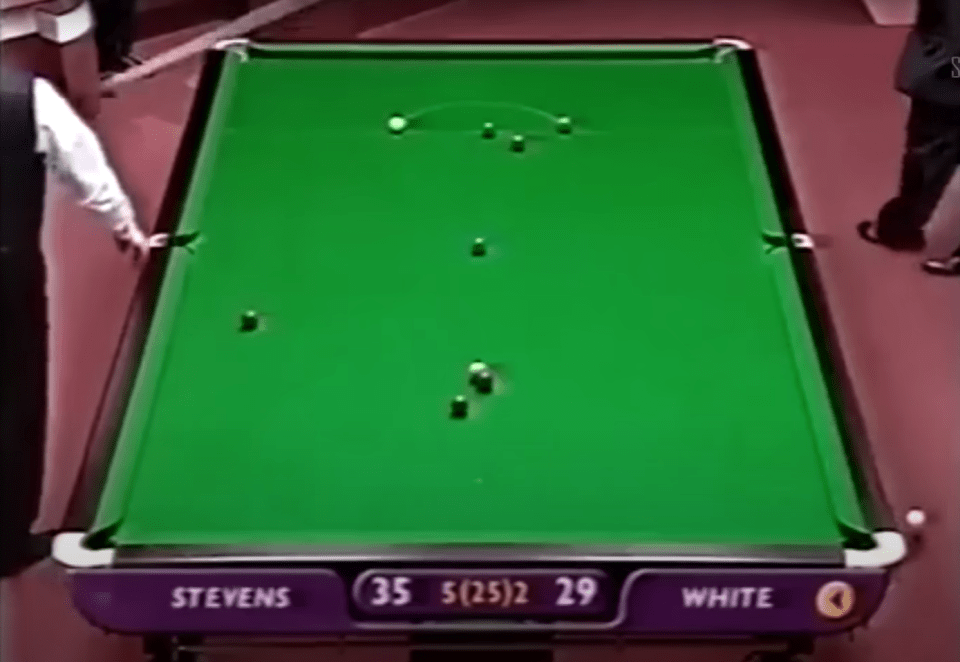 Jimmy later apologised for the incident, which ended with the ball (far right) heading off the table