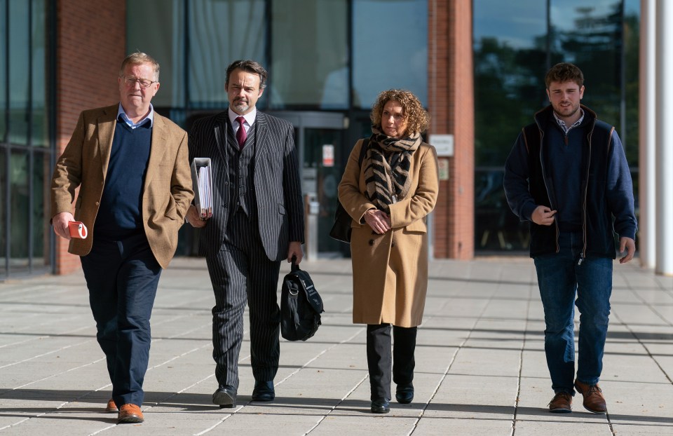 Hannah and her husband Colin (left) leaving Central Bedfordshire Council last year