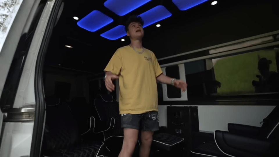 He even added a £180,000 luxury converted panel van