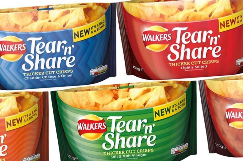 Walkers tear and share were slightly thicker cut crisps