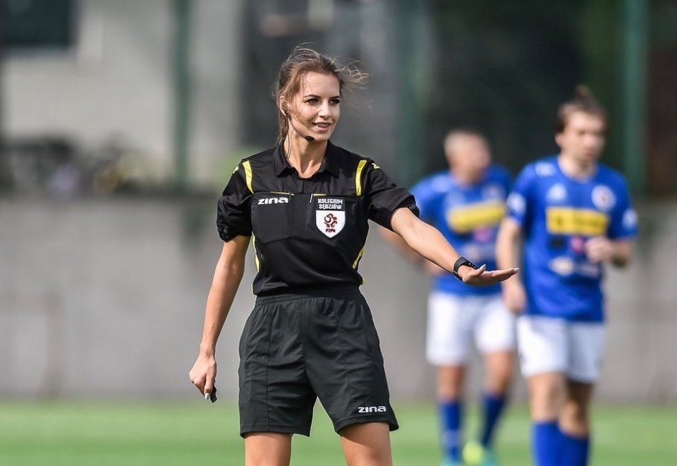 Karolina officiates in the women's top-flight in her homeland