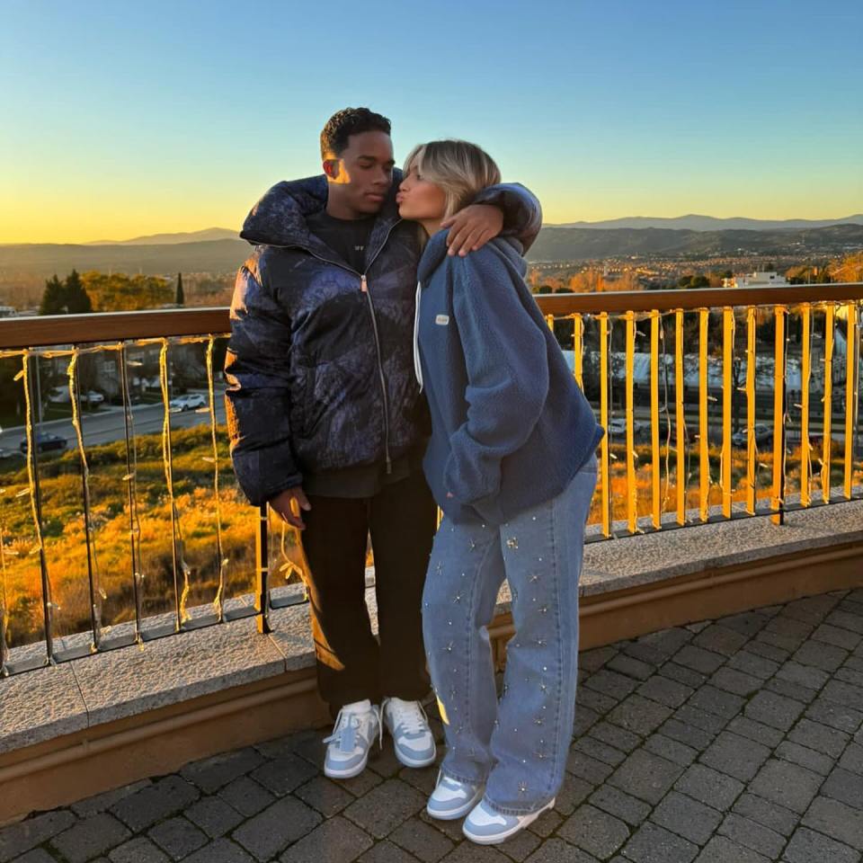 The pic of Endrick and his girlfriend Gabriely Miranda was taken in Madrid