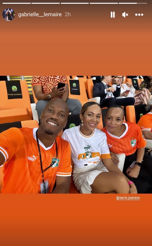 Gabrielle shared this photo of them together at the stadium