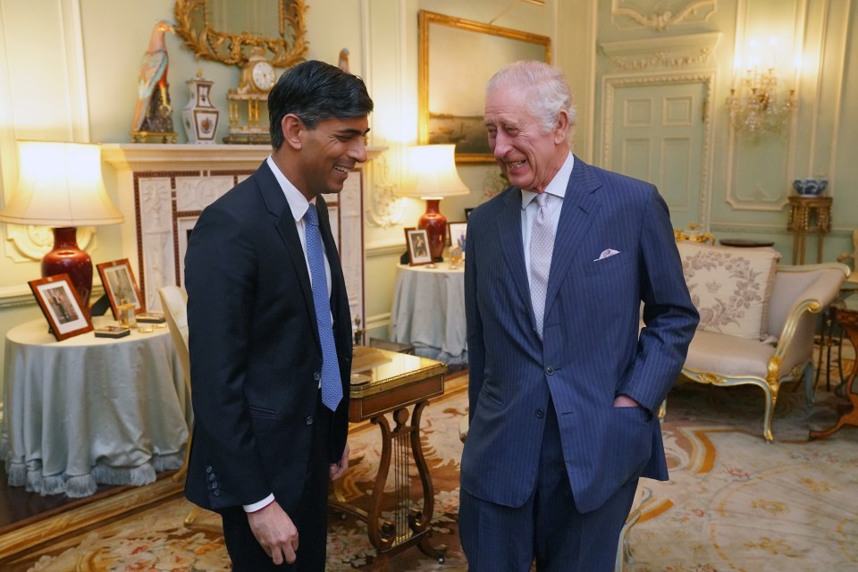 Charles put on a brave smile today as he met with Rishi Sunak