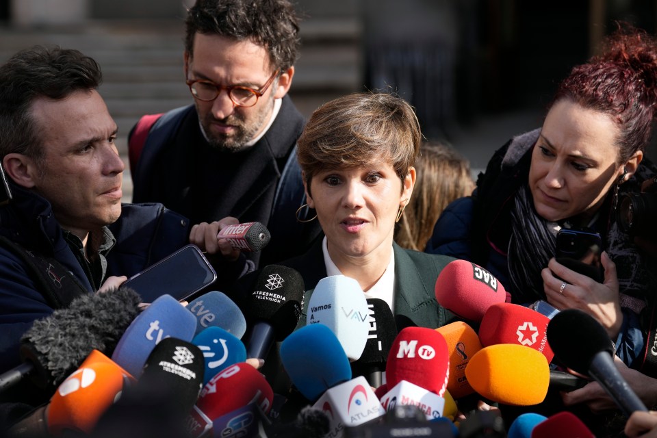 The footballer's lawyer Ines Guardiola (centre) said they would be appealing the sentence