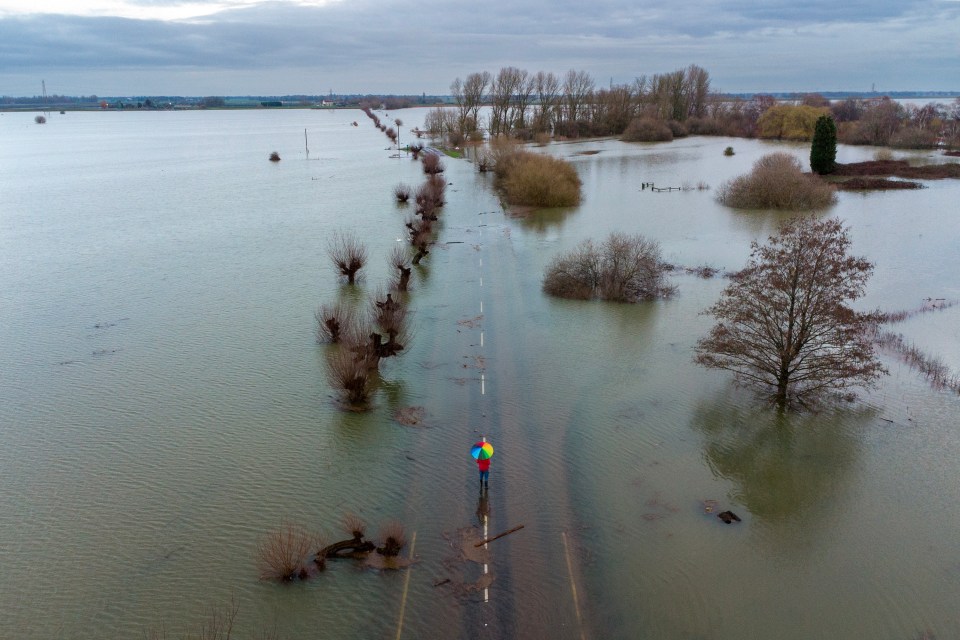 The River Nene in Cambs burst its banks, cutting off the village of Whittlesey