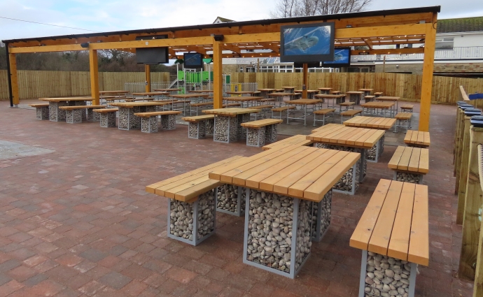 The new outdoor seating area is also heated for visitors