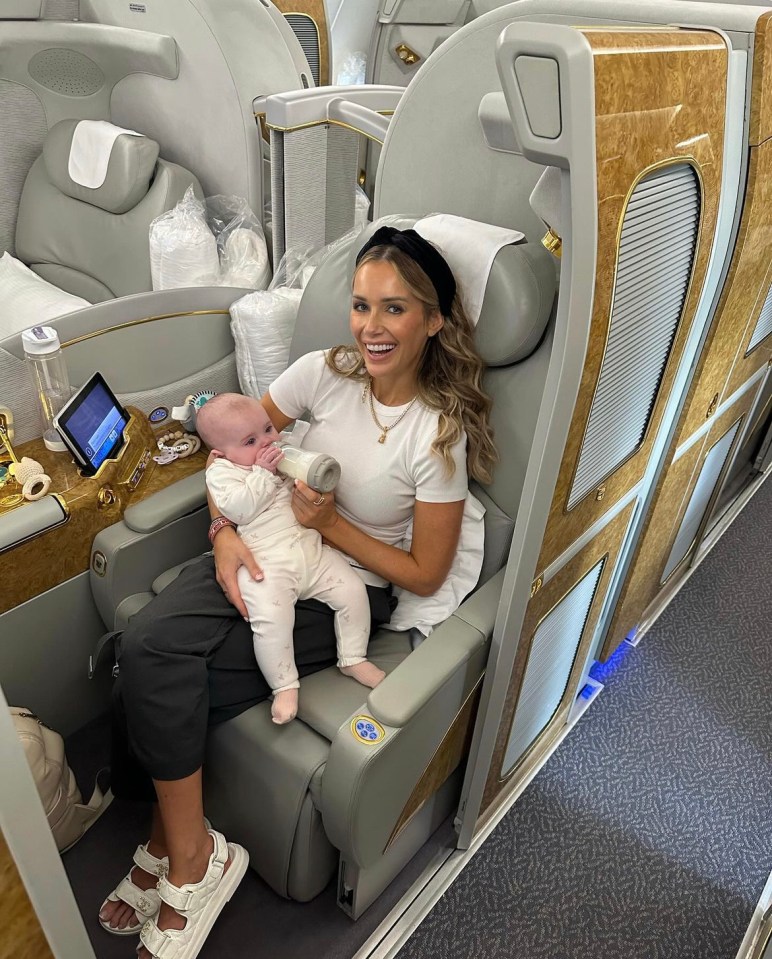 Laura Anderson took to social media as she relaxed in her opulent first class suite