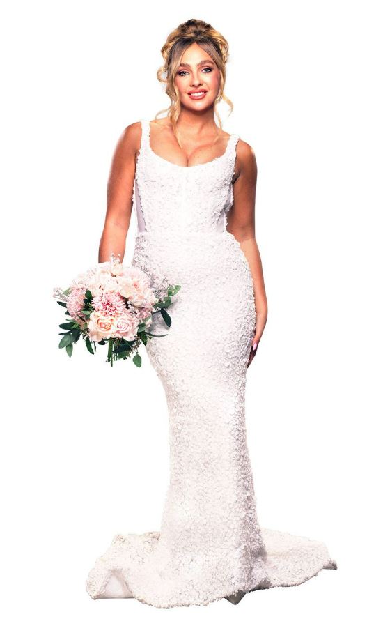Eden, a Married At First Sight 2024 contestant, in a white wedding dress.