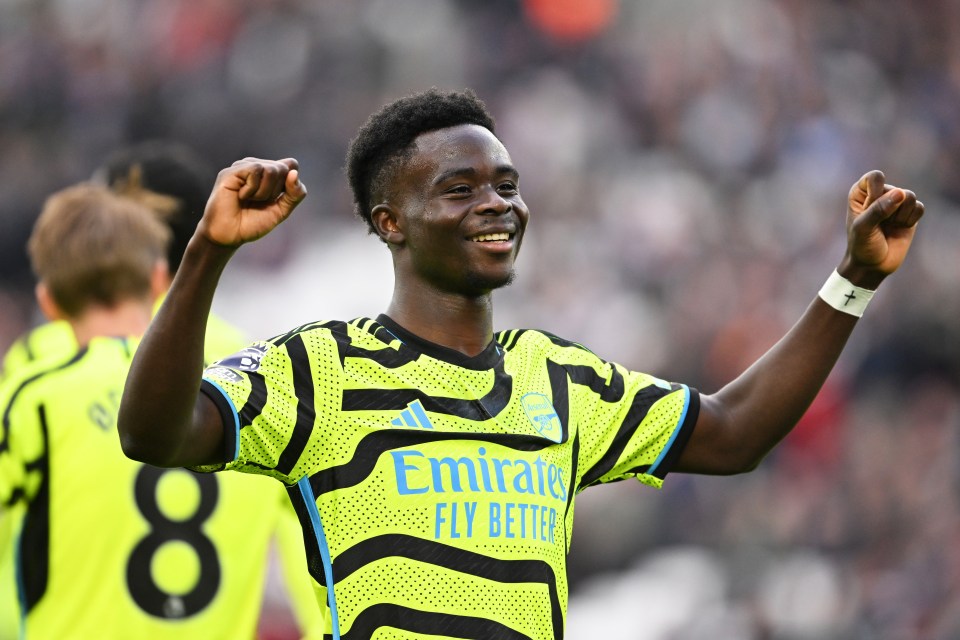 Bukayo Saka helped himself to two strikes