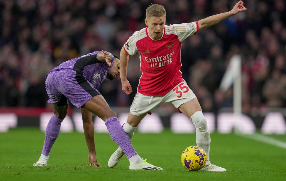 Oleksandr Zinchenko is another Arteta hopes to welcome back on Saturday