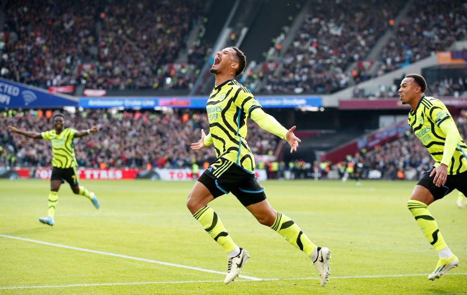 William Saliba got things underway for Arsenal with another set-piece goal