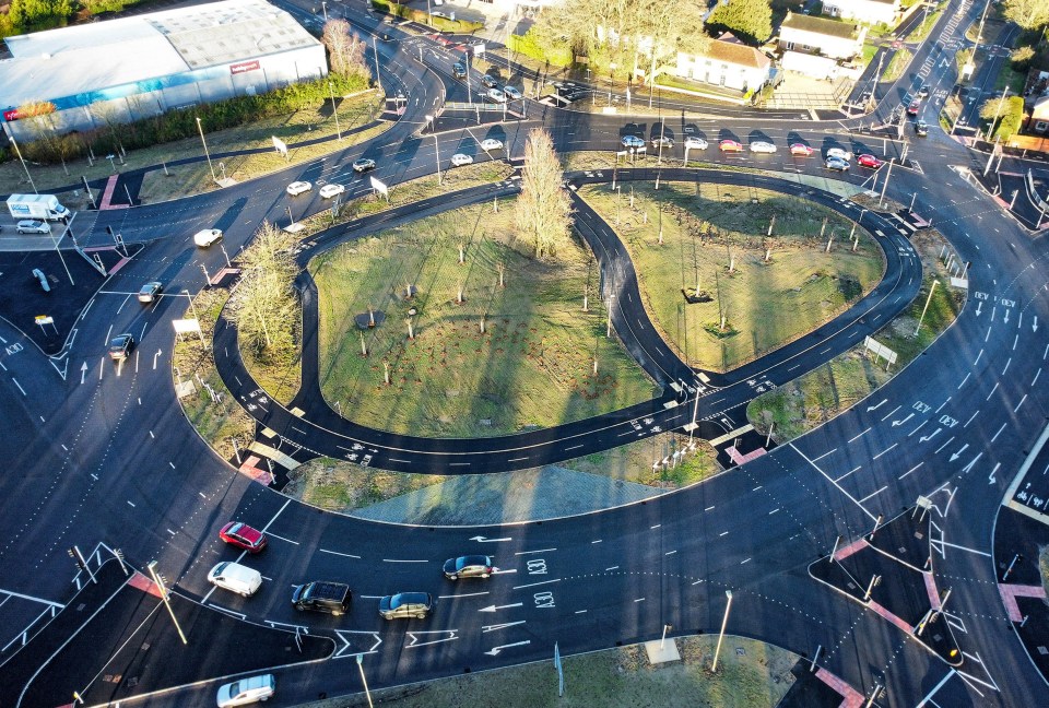 This roundabout in Basingstoke, Hampshire, has been dubbed 'confusing' and a 'comedy of errors'