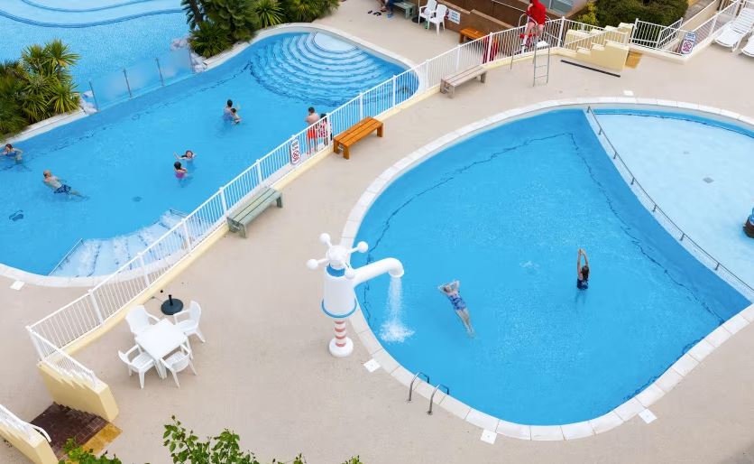 Haven in Devon Cliffs has a giant tap that showers you with water