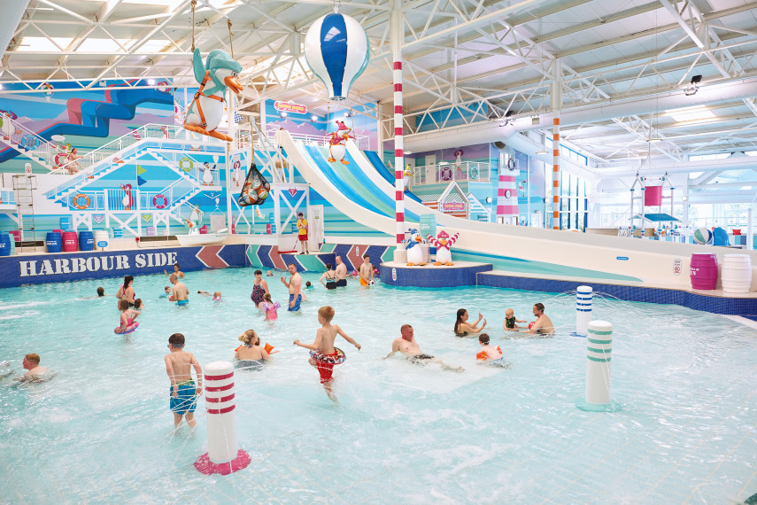 The pools also have a selection of slides, flumes, children's sections and lazy rivers