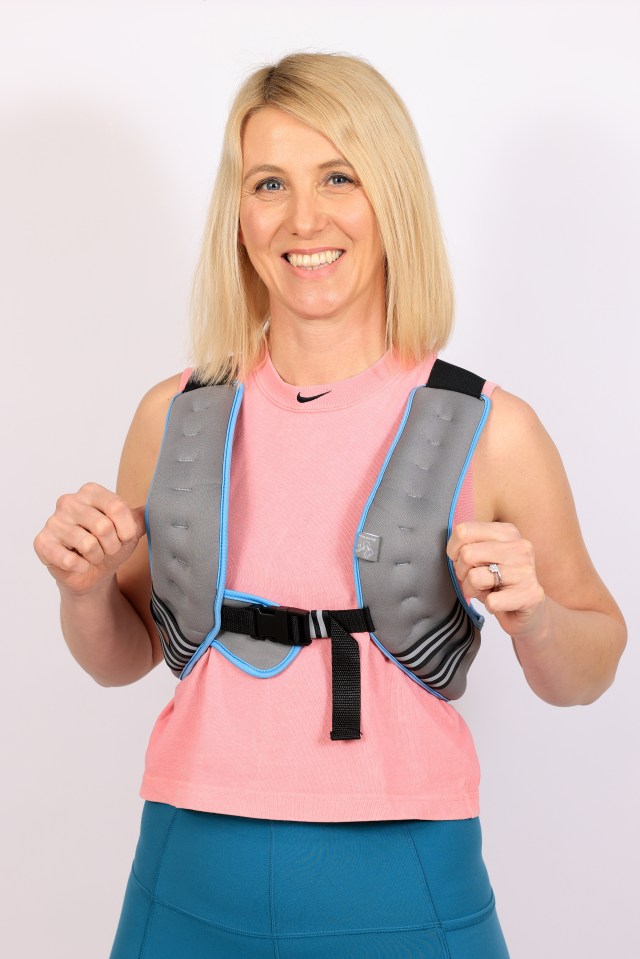 Davina McCall's weighted vest is a great bit of kit to add weight training to a cardio workout