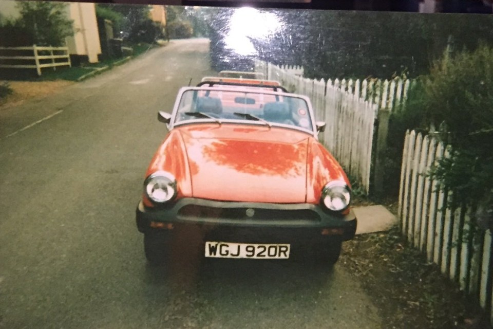 Bridget the Midget is a 1977 MG Midget which he bought when he was just 17