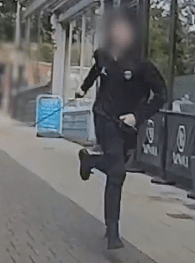 In the documentary there is CCTV footage of a man armed with a huge knife