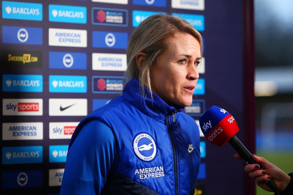 The USA-born coach was relieved of her duties just two days before the Seagulls' league duel with Manchester United