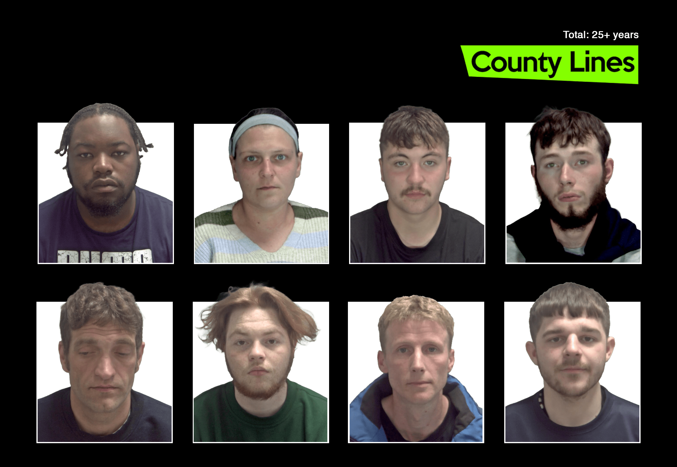 Eight people involved in running a heroin and crack cocaine drugs line in Norwich were jailed for more than 25 years