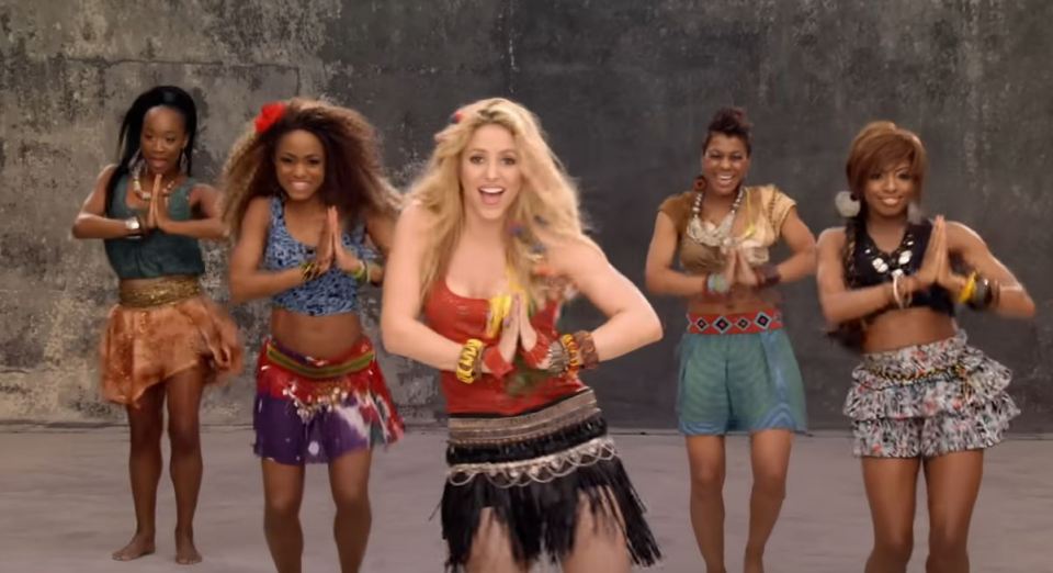 It was a bizarre homage to Shakira's song from 2010