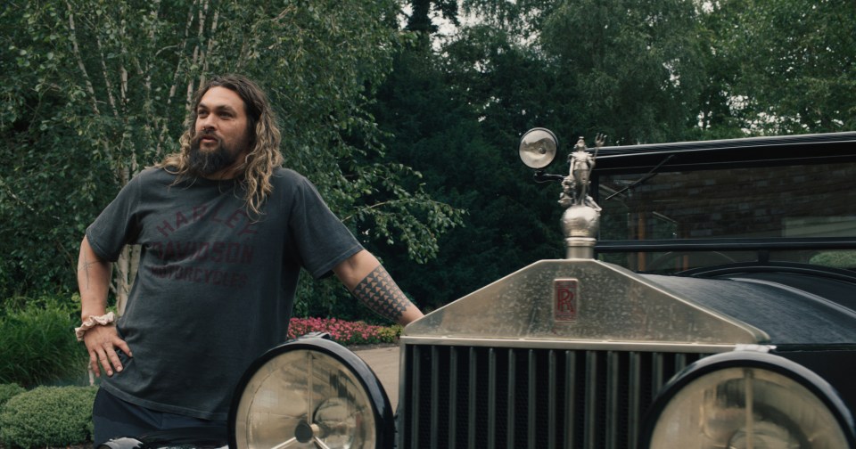 Jason Momoa with his 1929 Rolls-Royce Phantom II turned into an electric