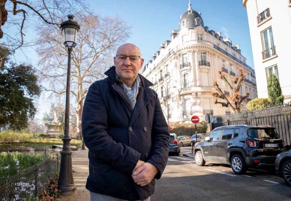 The Sun's Nick Parker outside Epstein's former Paris apartment