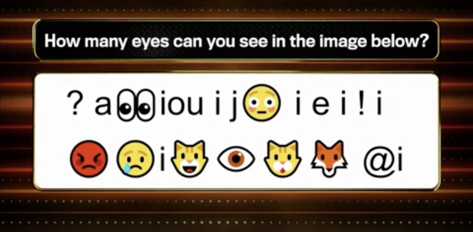 Question: The proposed question was: “How many eyes can you see in the image below?”