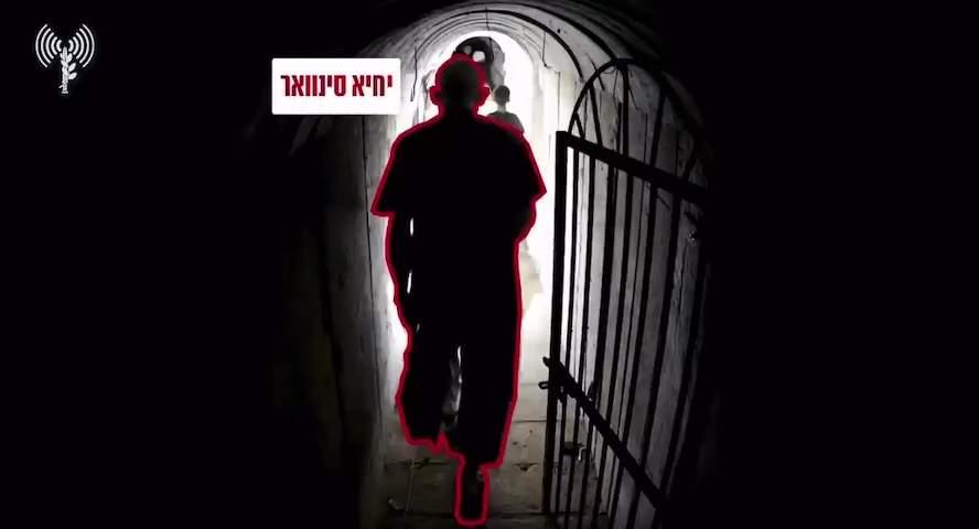 IDF footage appeared to show Sinwar escaping through a tunnel underneath Gaza