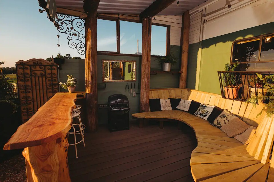 The outdoor seating area complete with barbecue perfect for those long summer evenings