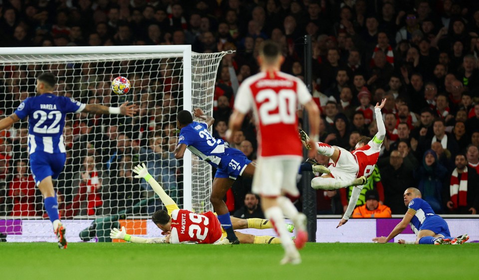 The Gunners skipper pounced on a Porto defensive mix-up