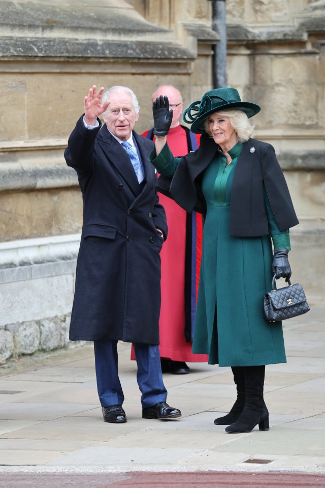 He and Queen Camilla smiled and waved at members of the public