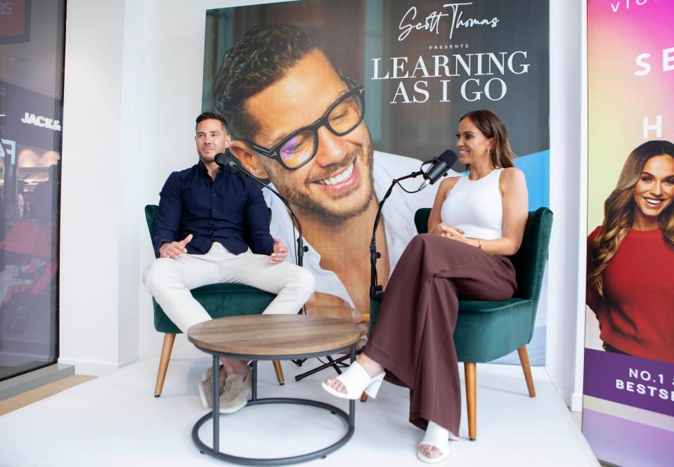 He's now a successful podcast host, often chatting to reality stars, like Vicky Pattison