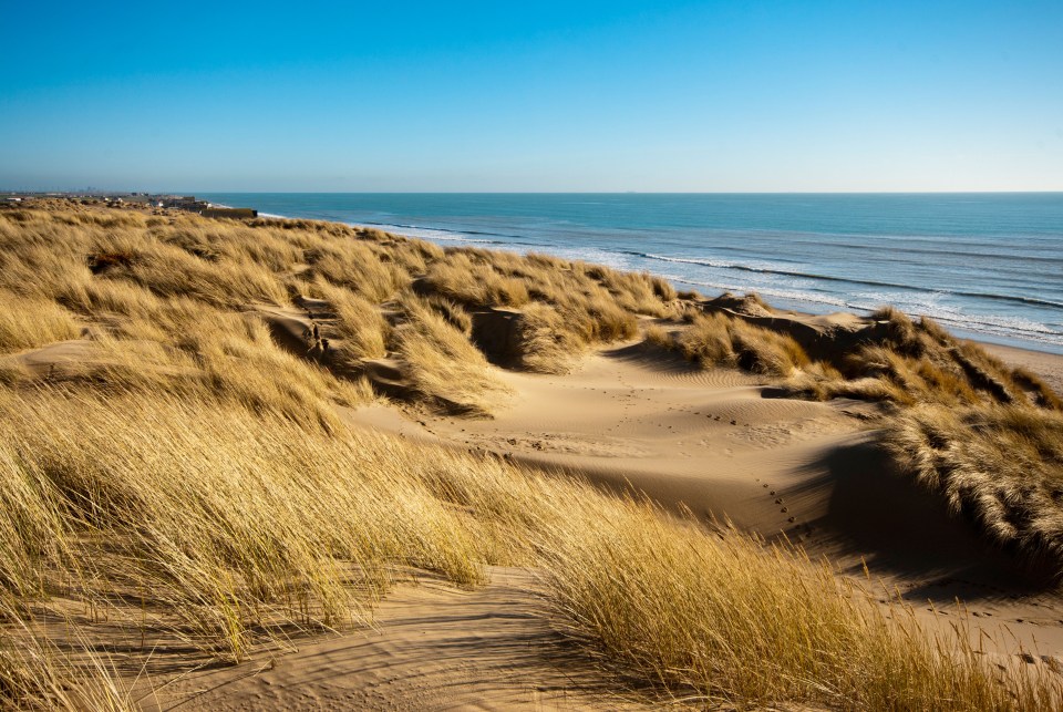 C04493 A view Out to the English Channel From The Dunes at Camber Sands East Sussex England