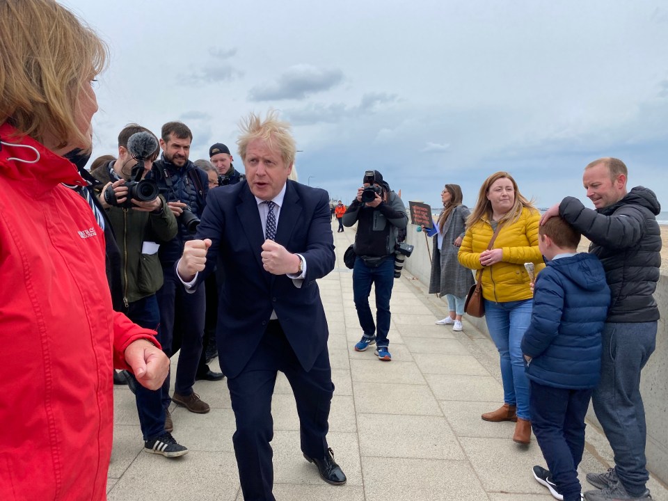 Picture by Kate Ferguson / The Sun<br />
Boris Johnson in Hartlepool for the by election 2021