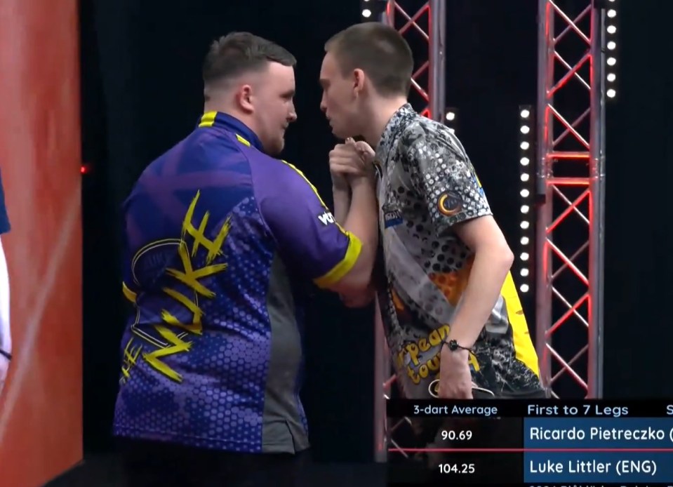 Littler and Pietreczko had an uncomfortable exchange after the semi-final