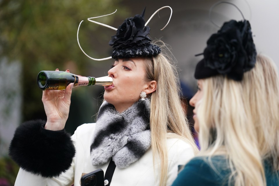 Racegoers have been enjoying champagne as they watch the racing
